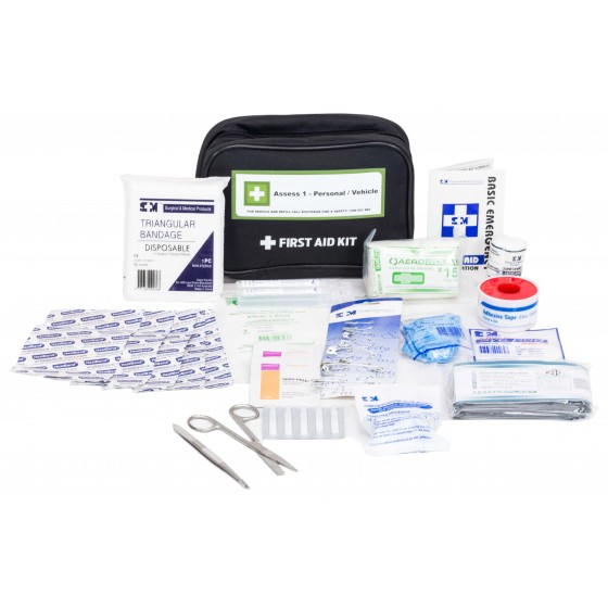 ASSESS 1 - PERSONAL / VEHICLE SOFT BAG FIRST AID KIT 